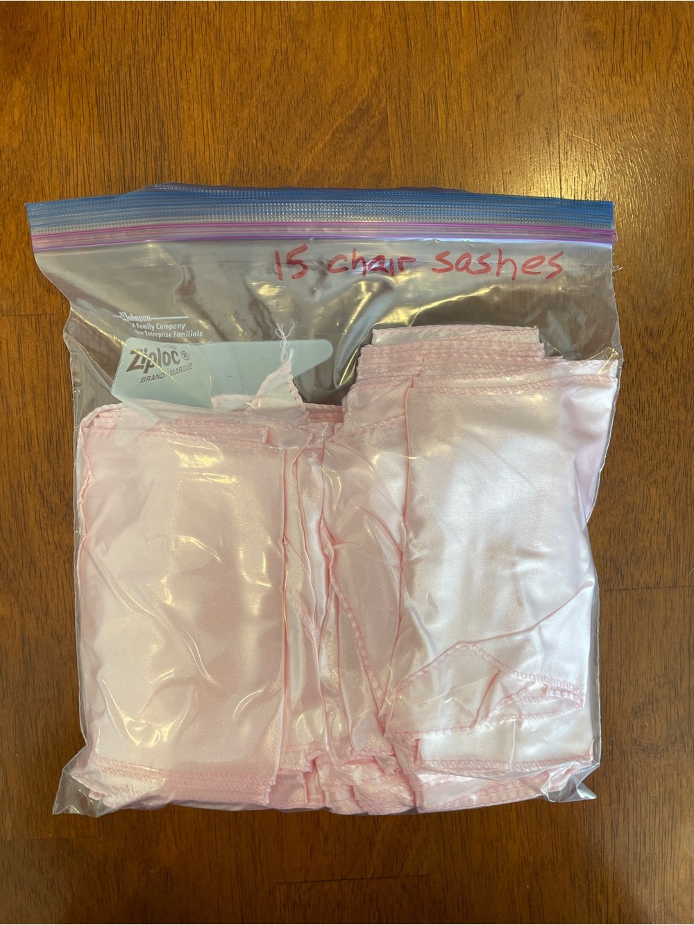 Blush Pink Satin Chair Sashes - Pack of 15